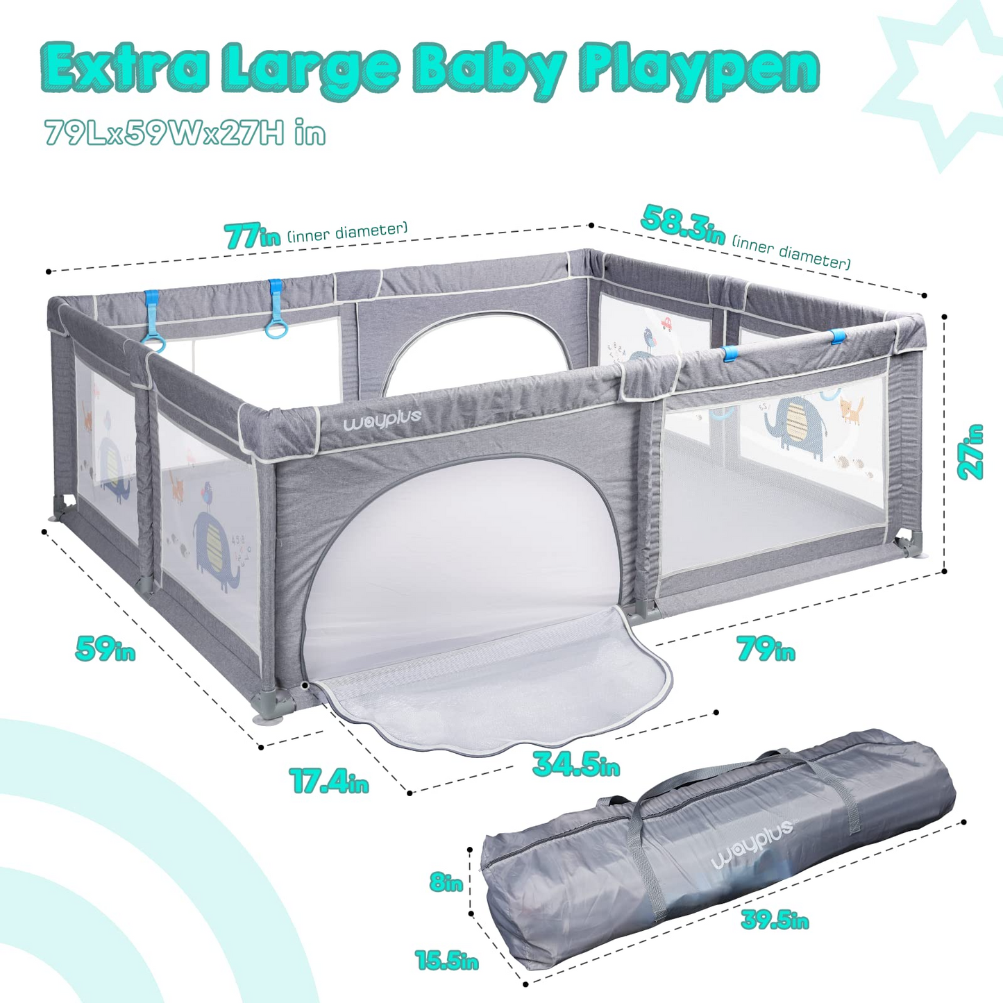 WAYPLUS Baby Playpen